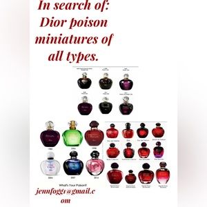 In search of Dior poison miniatures.